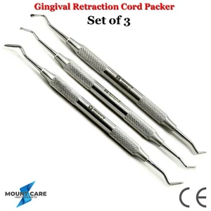 Set Of 3 Gingival Cord Packer Retraction Dental Atraumatic Dental Instruments  - Bild 1 von 3