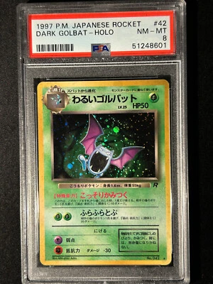 PSA 8 NM-MT Dark Golbat Japanese Team Rocket #42 Holo Rare Pokemon Card - Image 1 of 4