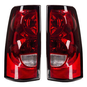 Pair Red Tail Lights Brake Lamps For 2003-2006 Chevy Silverado 1500 2500 3500 HD