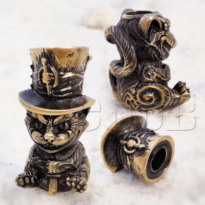 CooB EDC Paracord Cuentas Dije Bronce CHESHIRE CAT para Pulsera Llavero Foto 1 de 4