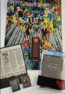 The Death 💀 Of Superman #75 30th Anniversary! Key Issue 1993 CGC -Poster/card! - Picture 1 of 7