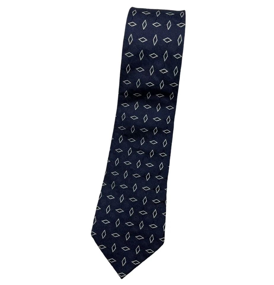 Corbata Ralph Lauren Purple Label para hombre 100 % seda LUJO azul marino geométrica con:3,7" usada en excelente estado Foto 1 de 4
