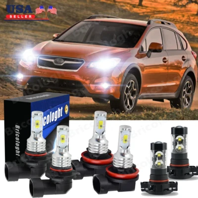 Combo de 6 faros LED altos bajos antiniebla para Subaru XV Crosstrek 2013-2014 Foto 1 de 4