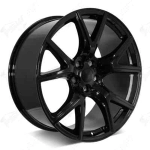 Set 4 22" Wheels For Dodge Ram 1500 Durango Dakota 5x139.7 Gloss Black Rims - Picture 1 of 4