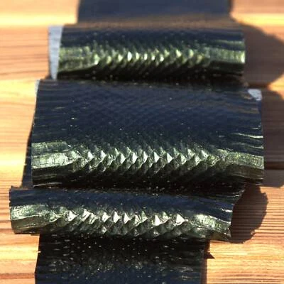 Patent Dark Green Elaphe Snakeskin Snake Skin Hide Leather Craft Supply - Image 1 of 4