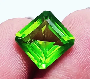 Natural Peridot 9.30 Ct Octagon Shape Loose Gemstone Certified 10.90 MM - Bild 1 von 6