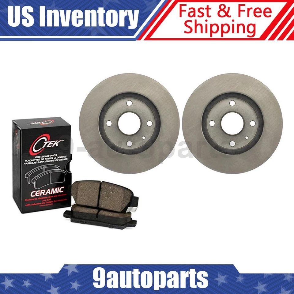 Rotores de freno de disco delanteros + pastillas de freno de cerámica para Ford Escort 1991-1996 Foto 1 de 4