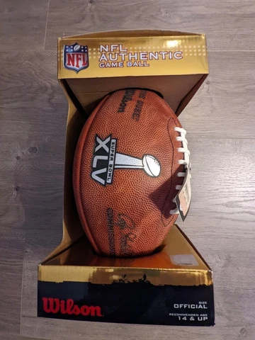 Super Bowl XLV 45 NFL Authentic Wilson Official Game Football The Duke Cover