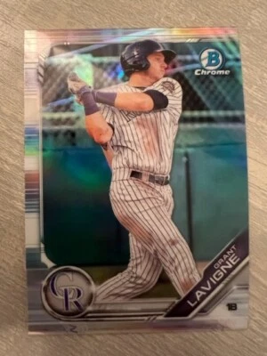 2019 Bowman Draft Chrome Grant Lavigne ( Rockies ) 1st Rookie REFRACTOR #BDC-188 - Image 1 of 2