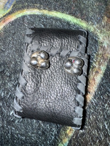 CHROME HEARTS Portafoglio Soffer Ari Skulls Rubys in pelle con cuori in argento sterling cromato .925