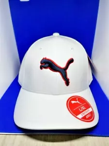 Cappello da uomo Puma nuovo con etichette stretch fit L/XL logo da golf baseball casual adulto bianco - Foto 1 di 5
