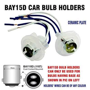 2 PORTA LAMPADINE AUTO BAY15D LAMPADINE FRENO E CODA 380 12V & 24V - Foto 1 di 9