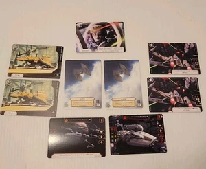 Lote de 9 tarjetas promocionales Star Wars X-Wing juego abierto a granel arte completo pilotos y actualizaciones - Imagen 1 de 2