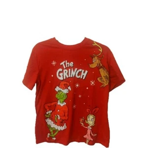 Grinch New T-Shirt Sparkled Dr. Seuss Red Christmas Holiday Juniors Large 11-13 - Picture 1 of 9
