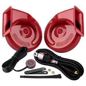 12V Car Horn Loud Electric Snail Horn Kit with Relay Harness and Button - Bild 1 von 11