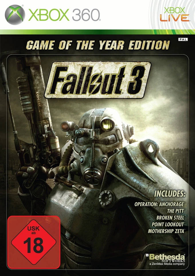 Fallout 3 Game of the Year Edition Xbox 360 /X360 Spiel - GOTY (OVP)(USK18)(PAL) - Bild 1 von 1