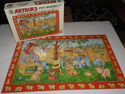 Vintage Arthur's Pet Business Jigsaw Puzzle Marc Brown 60pc 1993 Aardvark PBS - Image 1 of 4
