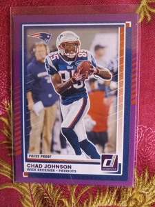 Chad Johnson 2025 Donruss Football Purple Press Proof New England PAtriots #18 - Picture 1 of 1