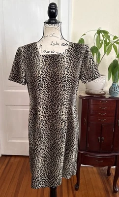 Sag Harbor женский размер маленький 8P леопард печать платье назад молнии L773 - Изображение 1 из 4