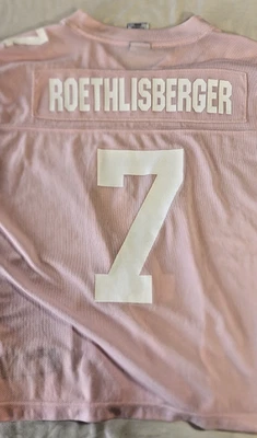 Camiseta Reebok Pittsburgh Steelers Ben Roethlisberger #7 NFL Niñas Rosa Mediana Foto 1 de 4