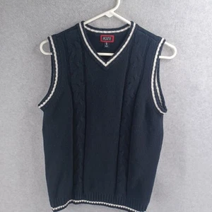 The Childrens Place Classic Cable Knit Vest XL 14 Blue Preppy Pullover V-Neck - Picture 1 of 18