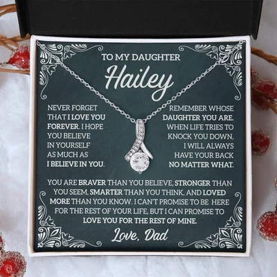 Collar A Mi Hija de Papá Regalo de Navidad con Mensaje de Amor 🎄 Foto 1 de 4