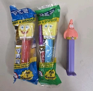 PEZ Bob Esponja Paquete Lote De 3 Patricio Y Esponja 2 Nuevo Y 1 Suelto - Imagen 1 de 5
