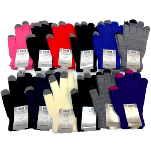 12 Pair Bulk Premier Winter Touch Screen Gloves For Men Women Knitted Texting - Picture 1 of 16