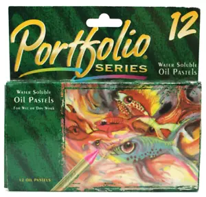 Crayola Portfolio Series Water Soluble Oil 12 Pastels Wet Or Dry Work Pre-Owned - Picture 1 of 7