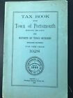 TAX BOOK from PORTSMOUTH RHODE ISLAND - 1928