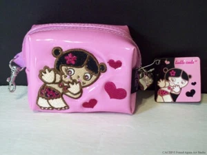 Tutti Cuti Santoro Rosa Bolsa 2005 Etiqueta Bolso Pequeño Llavero Clip Corazón Cremallera Tirador - Imagen 1 de 12