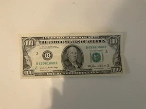Vintage One hundred bill 1985 $100 Federal Reserve Note Fancy number - Picture 1 of 8