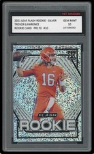 TREVOR LAWRENCE 2021 LEAF FLASH SILVER 1ST GRADED 10 ROOKIE CARD CLEMSON TIGERS