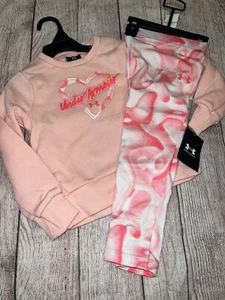 Under Armour Toddler Girls Peach Crew Neck Sweatshirt Leggings Set - Picture 1 of 1