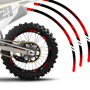 For Honda CRF230F 20 21 22 23 21/18 inch MX Dirt Bike Red Wheel Stickers D01 - Picture 1 of 7