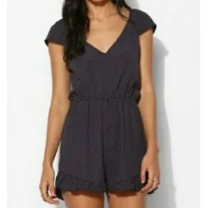 Anthropologie Pins and Needles Polka Dot Ruffle Romper M - Picture 1 of 10