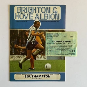 Brighton v Southampton,  2nd January 1978  * Plus Ticket * - Picture 1 of 5