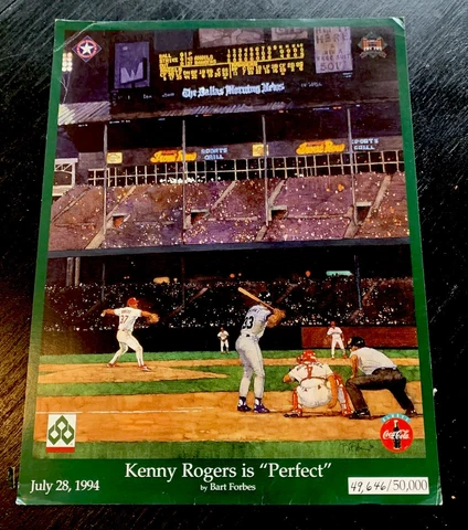 KENNY ROGERS Rare Texas Rangers Limited Edition Perfect Game - 50k Made - 1994 Cover