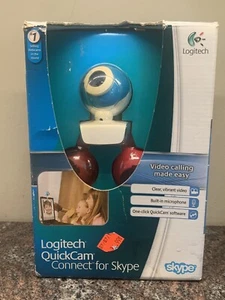 Logitech Quickcam Connect For Skype Video Calling Camera Blue White - Picture 1 of 4