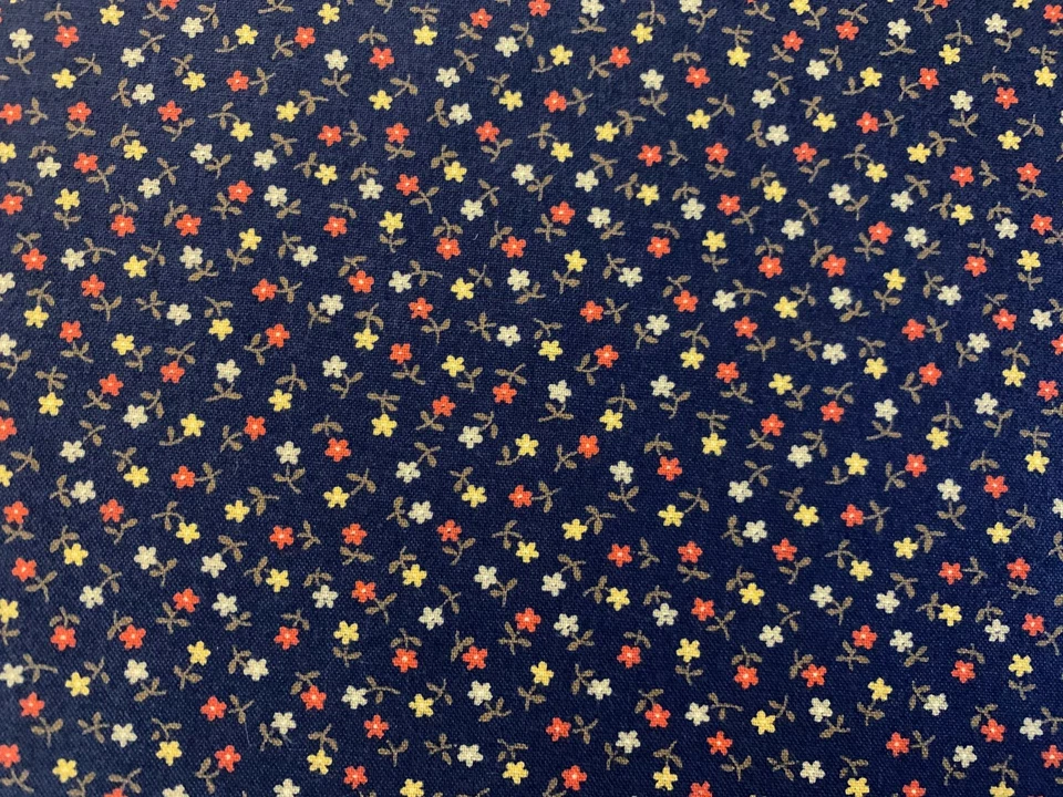 Old Fashioned Calicoes flowers on blue background by Moda fabrics ~By The Yard - Image 1 of 1