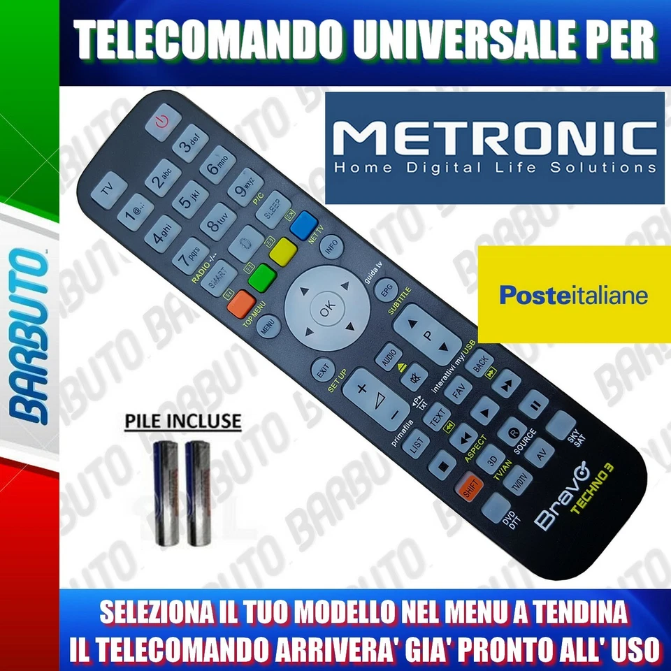 TELECOMANDO UNIVERSALE METRONIC, CLICCA SUL TUO MODELLO LO RICEVERAI GIA PRONTO - Immagine 1 di 1
