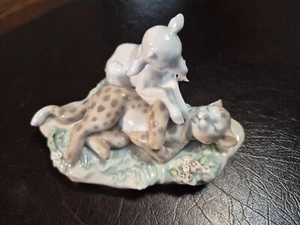 RARE Lladro 6926 And the Leopard Lie Down w/ Kid RETIRED Mint! Numbered on base - Picture 1 of 6