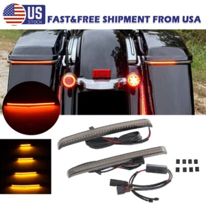 2 LED Saddlebag Run Brake Turn Lights Fit For Harley Touring Road King 2014-2023 - Picture 1 of 15