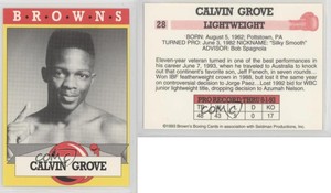 1993 Brown's Boxing Cards Calvin Grove #28