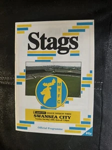 Mansfield Town V Swansea City 1988/89 Division Three Good Condition - Picture 1 of 2