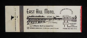 1970s? FULL LENGTH East Hill Motel T. V. Rooms Louis & Evelyn Endorf Seward NE - Imagen 1 de 2