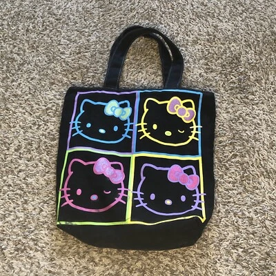 Sanrio Hello Kitty Black Tote Zippered Bag Size Medium SEE PHOTOS - Image 1 of 4