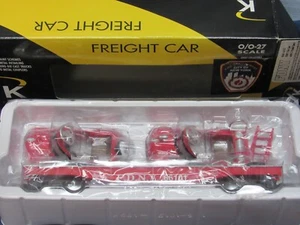 K-Line FDNY flat Car With 2 Pedal Cars K661-6101 0/027 SCALE - Picture 1 of 4