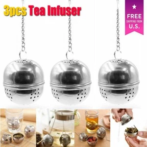 Paquete de 3 colador de hierbas colador de hojas sueltas infusor de té acero inoxidable bloqueo - Imagen 1 de 12