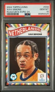 XAVI SIMONS * PSA 10 * POP 4 * 2024 TOPPS LIVING UEFA EURO NETHERLANDS CARD #32 - Picture 1 of 5